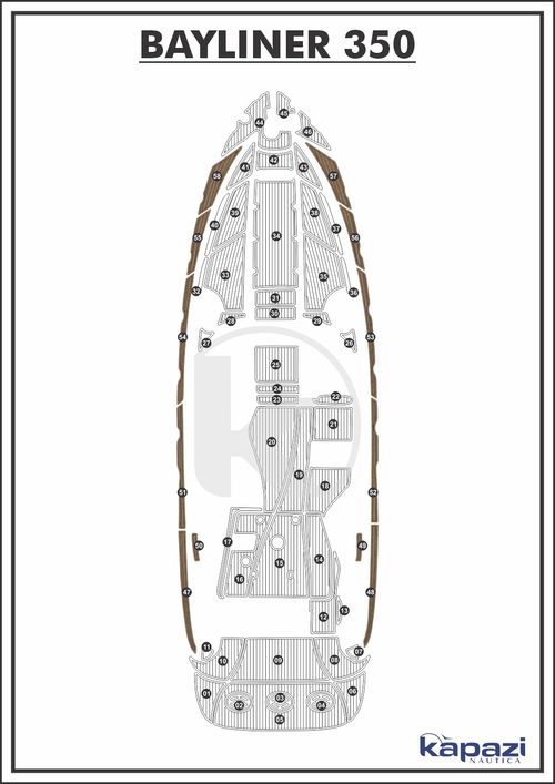 Tapete PVC Thermo Deck Beach para Bayliner 350 - Passadiço