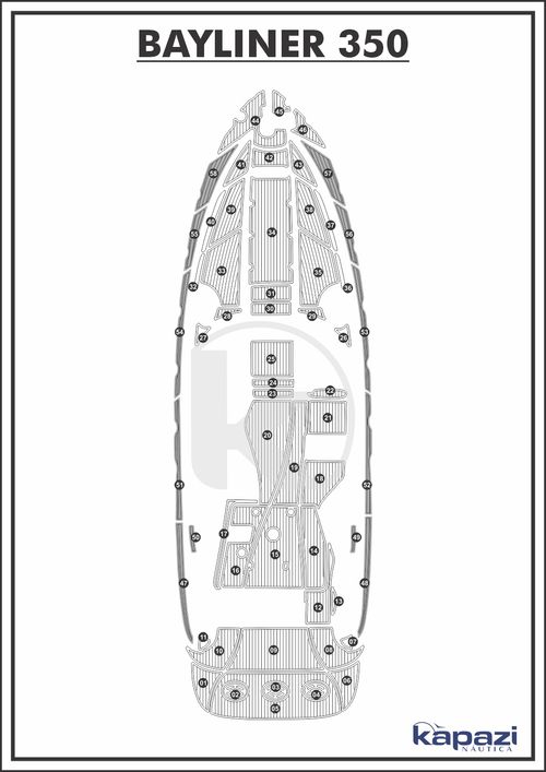 Tapete PVC Thermo Deck Comfort para Bayliner 350 - Passadiço