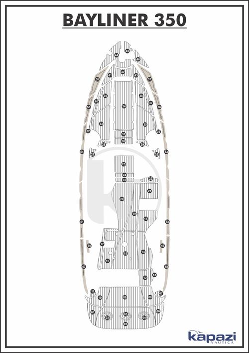 Tapete PVC Thermo Deck Classic para Bayliner 350 - Passadiço