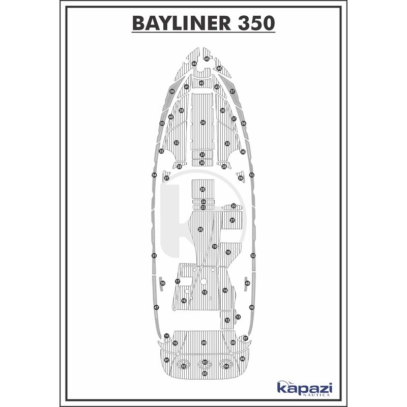 Tapete-PVC-Thermo-Deck-Classic-para-Bayliner-350-Passadico-Cinza-friso-Branco