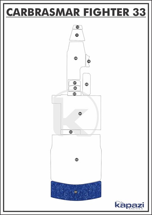 Tapete Têxtil Nauti Clean para Carbrasmar Fighter 33 - Plataforma