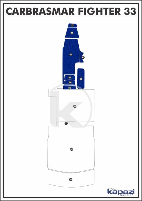 Tapete PVC Vinil Kap para Carbrasmar Fighter 33 - Cabine