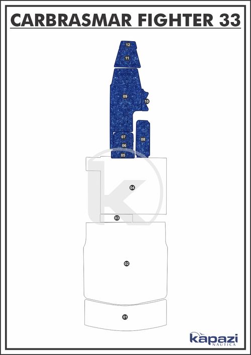 Tapete Têxtil Nauti Clean para Carbrasmar Fighter 33 - Cabine