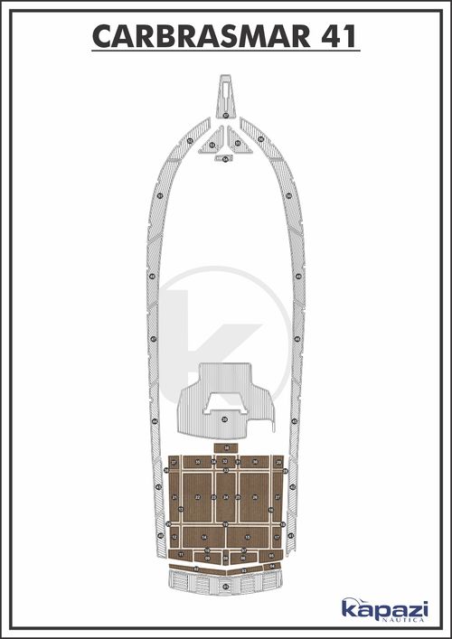Tapete PVC Thermo Deck Beach para Carbrasmar 41 - Cockpit
