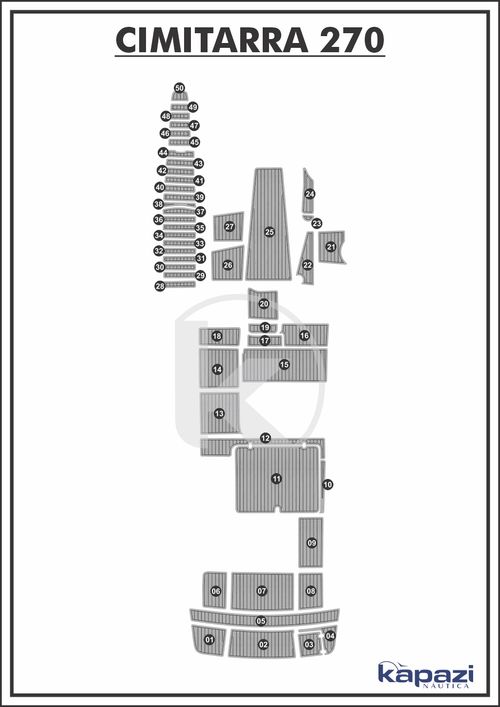 Tapete PVC Thermo Deck Comfort para Cimitarra 270 - Completo