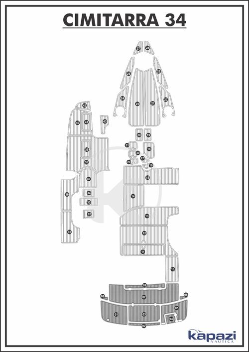 Tapete PVC Thermo Deck Comfort para Cimitarra 34 - Plataforma