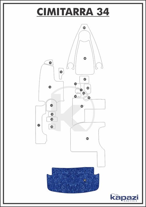 Tapete Têxtil Nauti Clean para Cimitarra 34 - Plataforma
