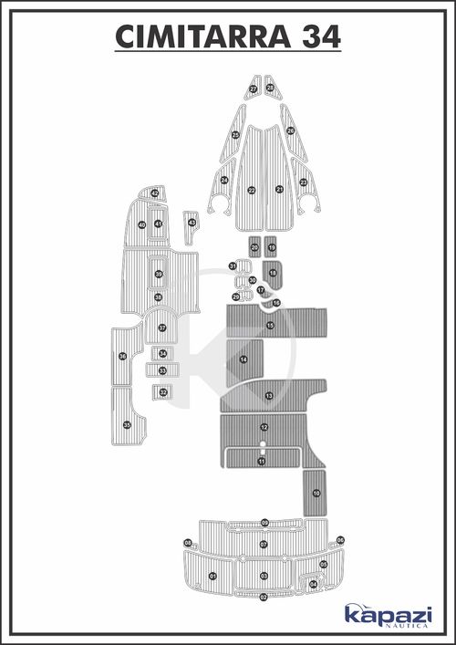 Tapete PVC Thermo Deck Comfort para Cimitarra 34 - Cockpit