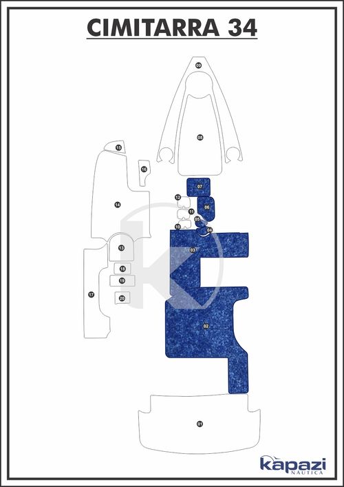 Tapete Têxtil Nauti Clean para Cimitarra 34 - Cockpit