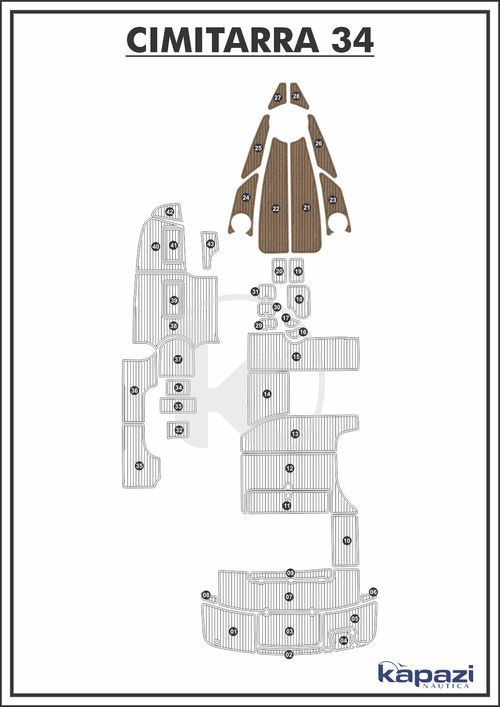 Tapete PVC Thermo Deck Beach para Cimitarra 34 - Proa