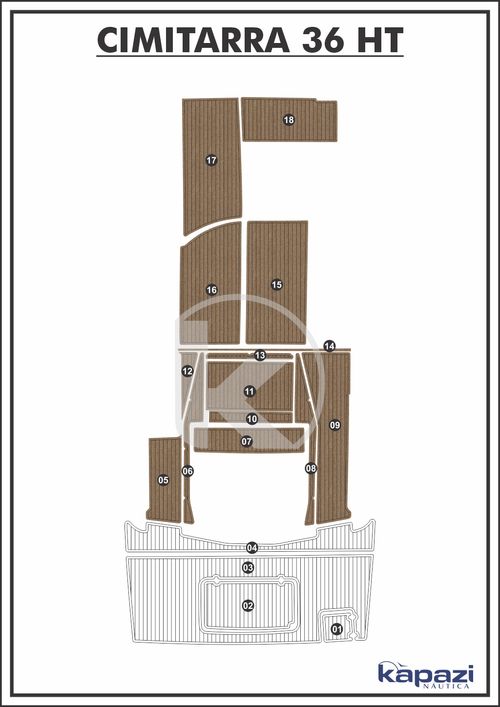 Tapete PVC Thermo Deck Beach para Cimitarra 36 HT - Cockpit