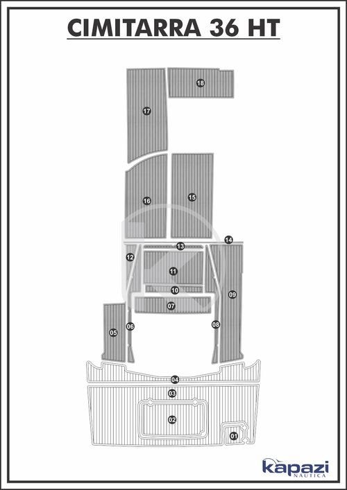 Tapete PVC Thermo Deck Comfort para Cimitarra 36 HT - Cockpit