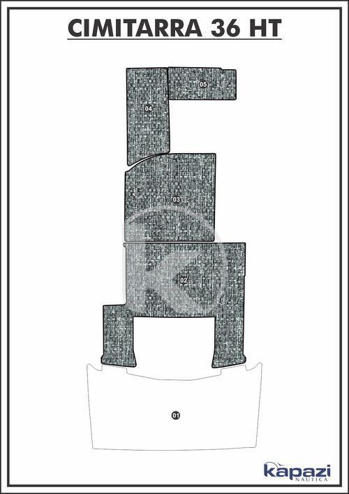 Tapete PVC Náutico Trançado para Cimitarra 36 HT - Cockpit