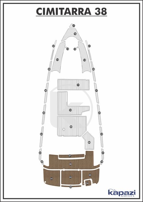 Tapete PVC Thermo Deck Beach para Cimitarra 38 - Plataforma