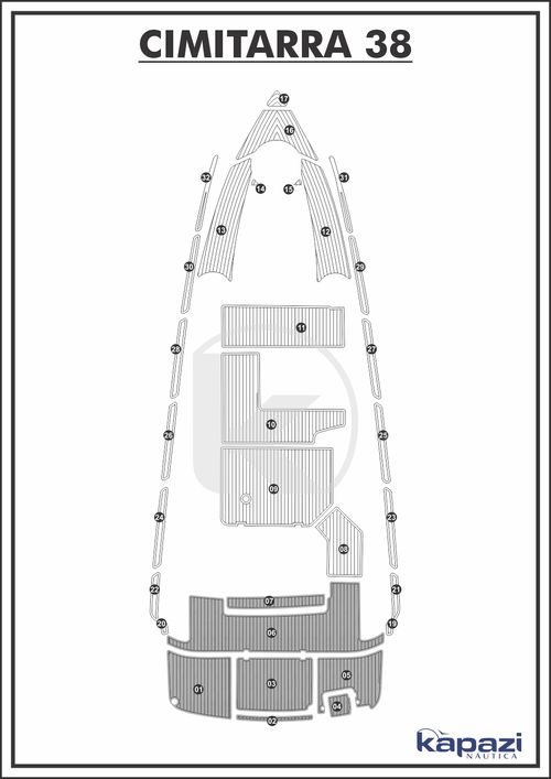 Tapete PVC Thermo Deck Comfort para Cimitarra 38 - Plataforma