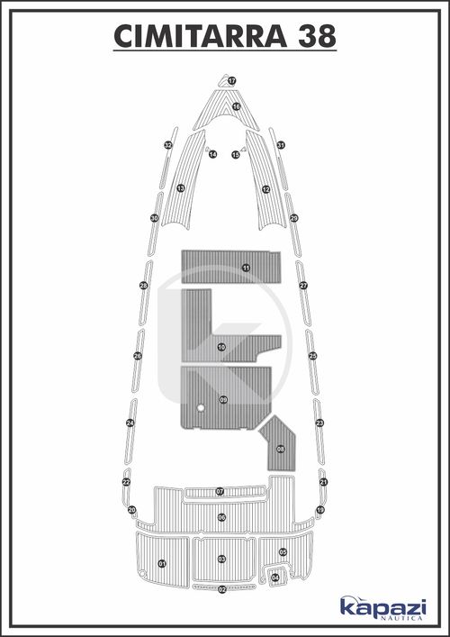 Tapete PVC Thermo Deck Comfort para Cimitarra 38 - Cockpit