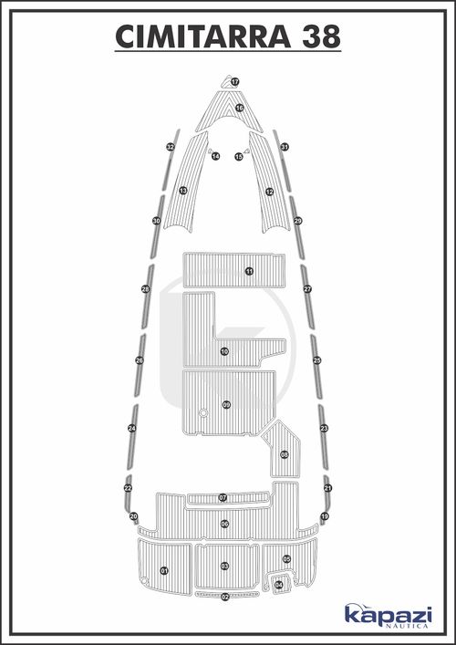 Tapete PVC Thermo Deck Comfort para Cimitarra 38 - Passadiço