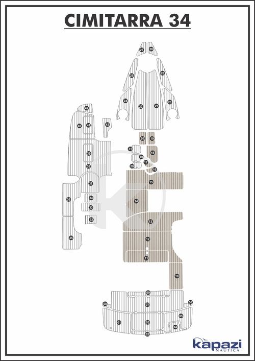 Tapete PVC Thermo Deck Classic para Cimitarra 34 - Cockpit
