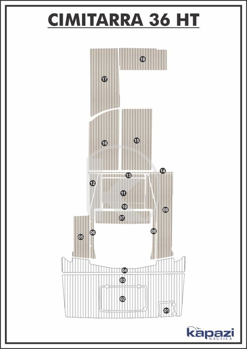 Tapete PVC Thermo Deck Classic para Cimitarra 36 HT - Cockpit