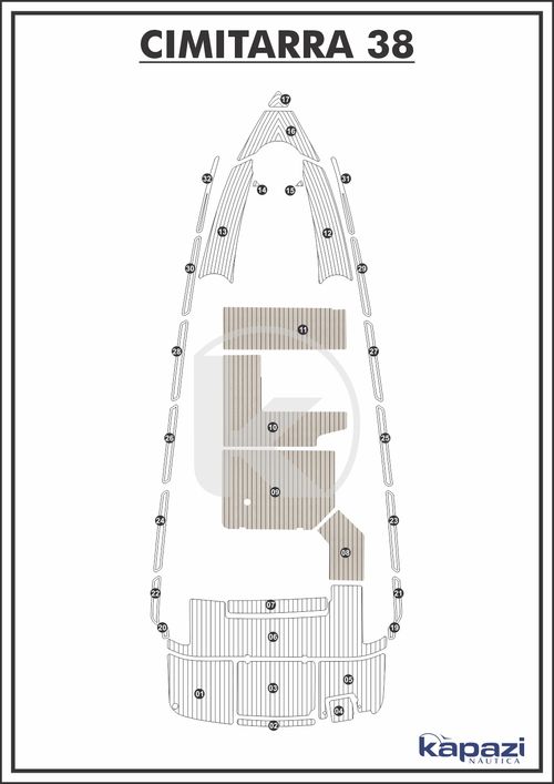 Tapete PVC Thermo Deck Classic para Cimitarra 38 - Cockpit