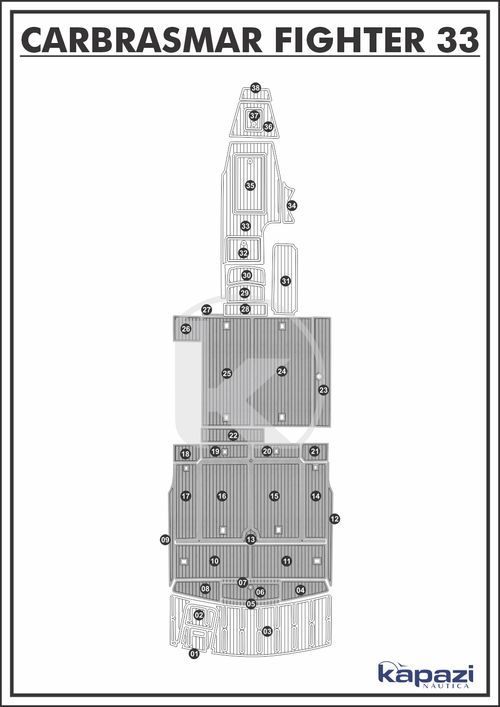 Tapete PVC Thermo Deck Comfort para Carbrasmar Fighter 33 - Cockpit