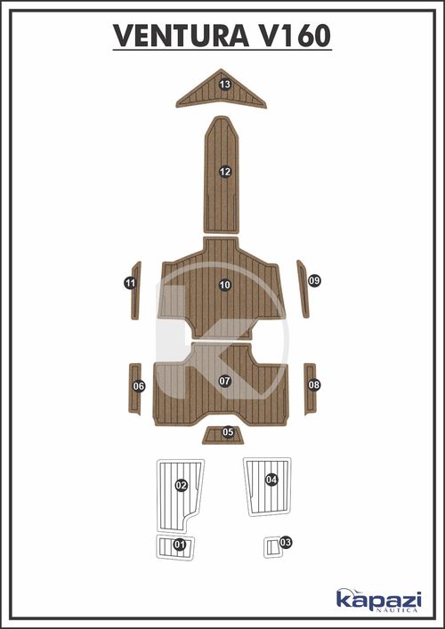 Tapete PVC Thermo Deck Beach para Ventura V 160 - Cockpit