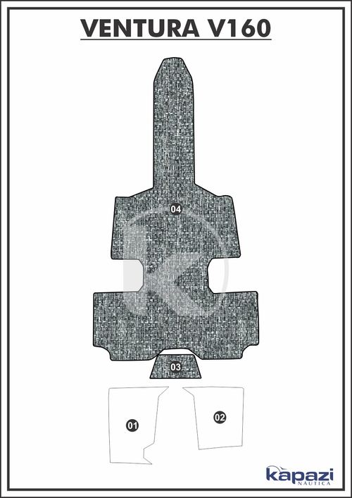 Tapete PVC Náutico Trançado para Ventura V 160 - Cockpit