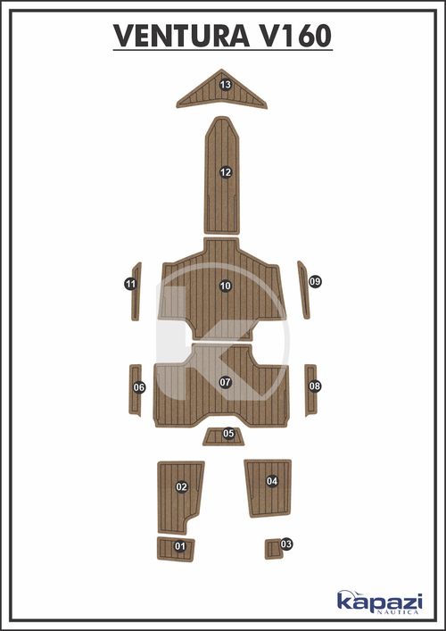 Tapete PVC Thermo Deck Beach para Ventura V 160 - Completo