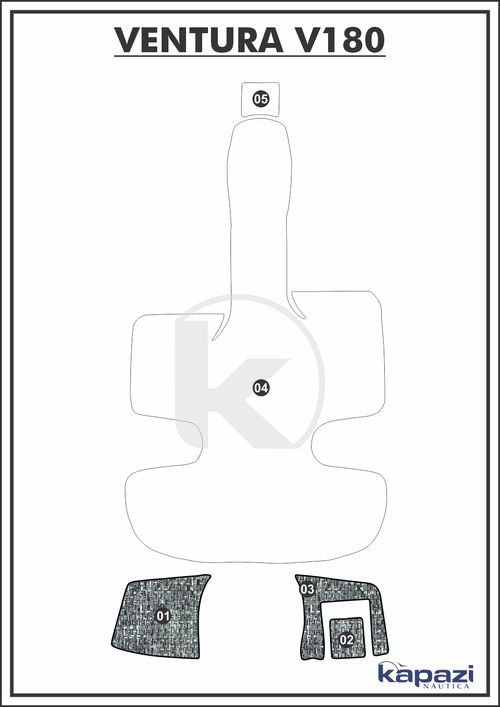 Tapete PVC Náutico Trançado para Ventura V 180 - Plataforma
