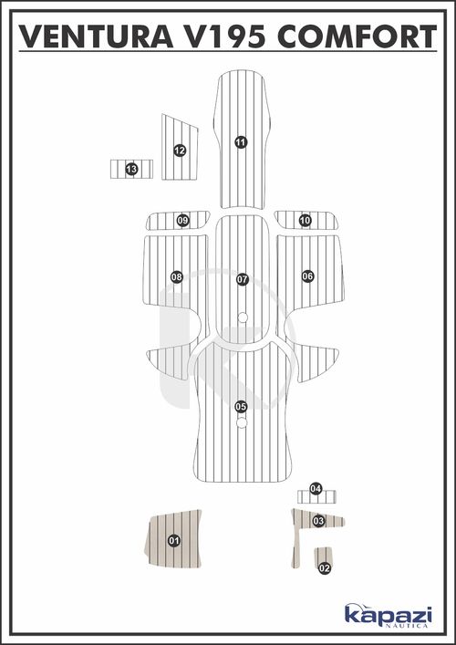 Tapete PVC Thermo Deck Classic para Ventura V 195 Comfort - Plataforma