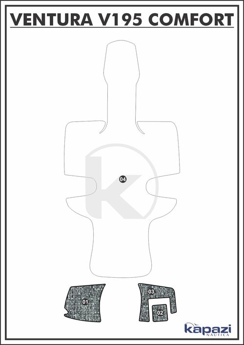 Tapete PVC Náutico Trançado para Ventura V 195 Comfort - Plataforma