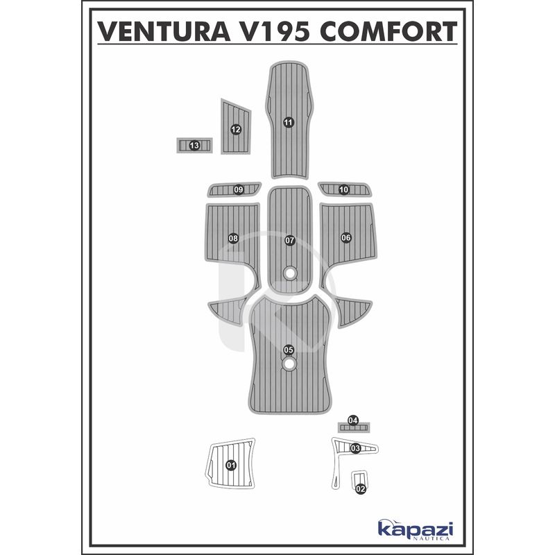 tapete-pvc-thermo-deck-comfort-para-ventura-v-195-comfort-cockpit-cinza-friso-preto