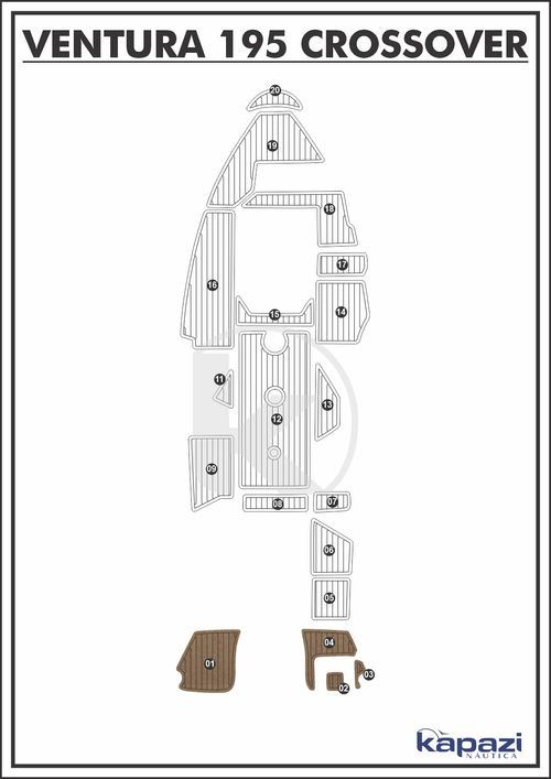 Tapete PVC Thermo Deck Beach para Ventura V 195 Crossover - Plataforma