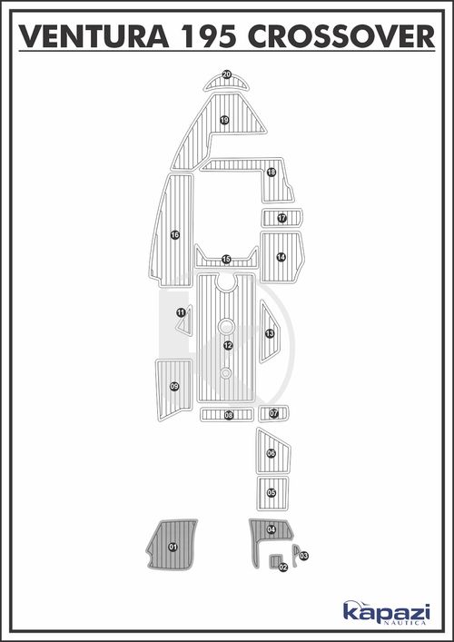 Tapete PVC Thermo Deck Crossover para Ventura V 195 Crossover - Plataforma