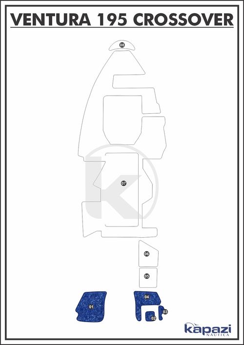 Tapete Têxtil Nauti Clean para Ventura V 195 Crossover - Plataforma