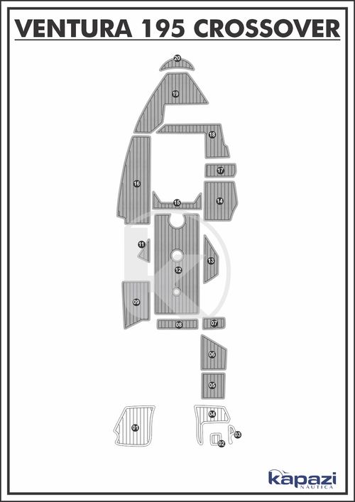 Tapete PVC Thermo Deck Crossover para Ventura V 195 Crossover - Cockpit