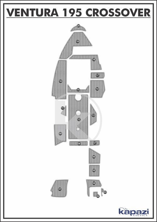 Tapete PVC Thermo Deck Crossover para Ventura V 195 Crossover - Completo