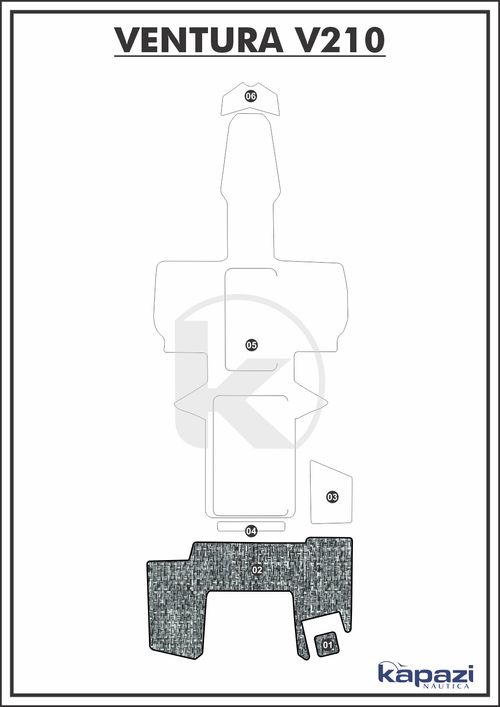 Tapete PVC Náutico Trançado para Ventura V 210 - Plataforma