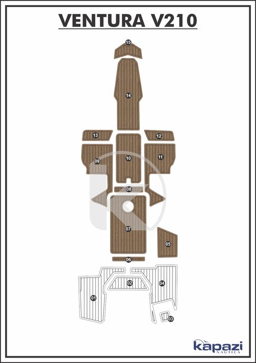 Tapete PVC Thermo Deck Beach para Ventura V 210 - Cockpit