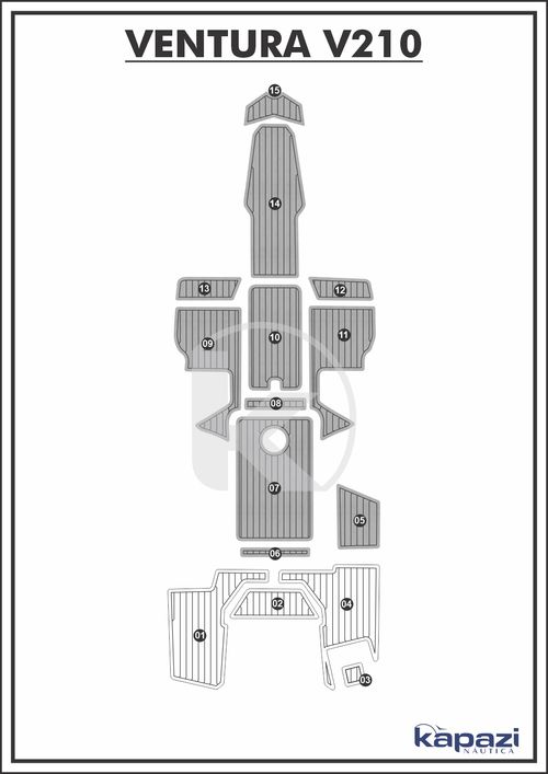 Tapete PVC Thermo Deck Comfort para Ventura V 210 - Cockpit