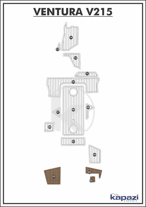 Tapete PVC Thermo Deck Beach para Ventura V 215 - Plataforma