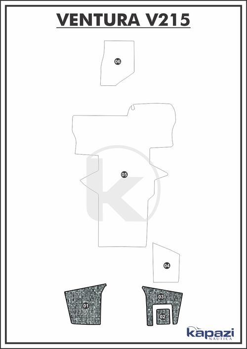 Tapete PVC Náutico Trançado para Ventura V 215 - Plataforma