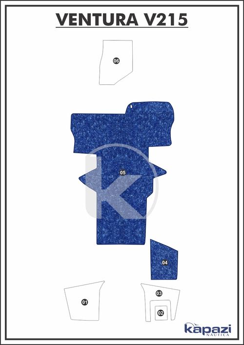 Tapete Têxtil Nauti Clean para Ventura V 215 - Cockpit