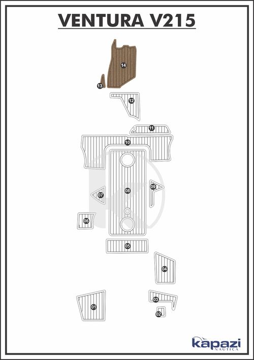 Tapete PVC Thermo Deck Beach para Ventura V 215 - Cabine