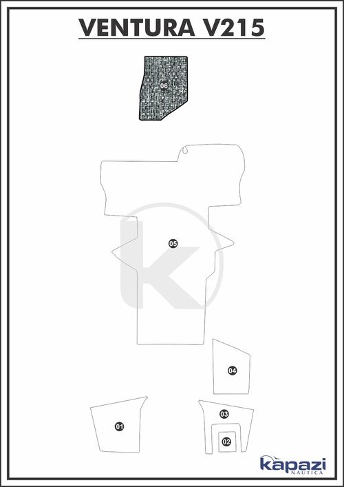 Tapete PVC Náutico Trançado para Ventura V 215 - Cabine