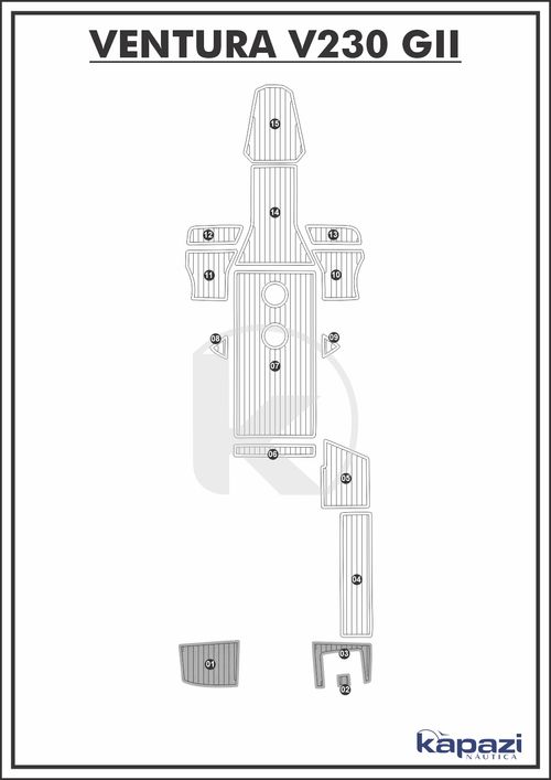 Tapete PVC Thermo Deck Comfort para Ventura V 230 GII - Plataforma