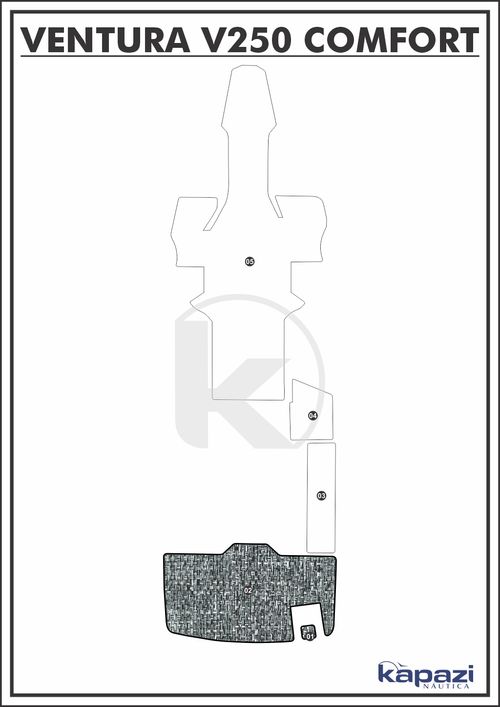Tapete PVC Náutico Trançado para Ventura V 250 Comfort - Plataforma