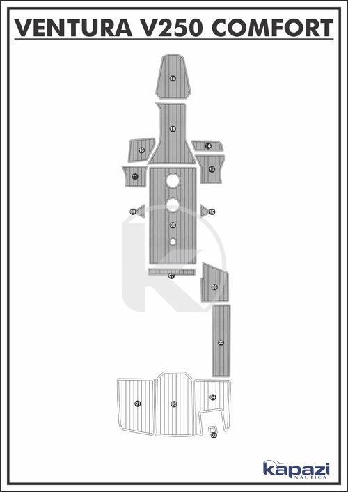 Tapete PVC Thermo Deck Comfort para Ventura V 250 Comfort - Cockpit