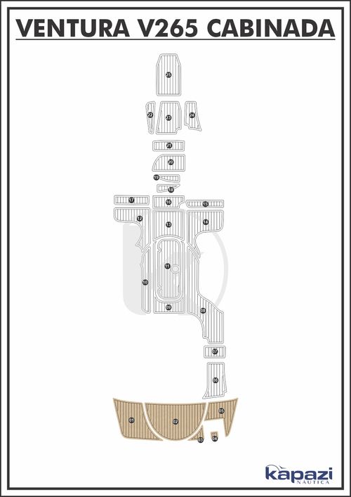 Tapete EVA Soft Tech para Ventura V 265 Cabin Comfort - Plataforma