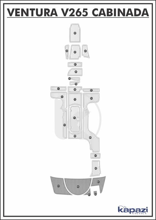 Tapete PVC Thermo Deck Comfort para Ventura V 265 Cabin Comfort - Plataforma